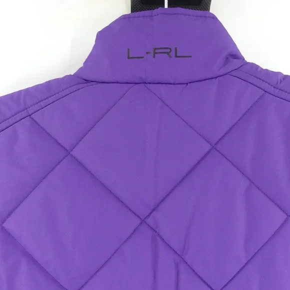 Lauren Ralph Lauren Purple Quilted Puffer Vest Full Zip Sleeveless Womens Small - Picture 6 of 10